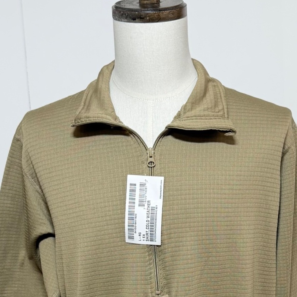Peckham Shirt Men Large Tan Green Gen III Cold Weather Mid Weight Thermal NEW